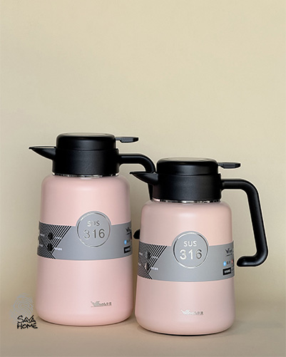 فلاسک استیل دوجداره با صافی چای با حجم 2200 میلی لیتر