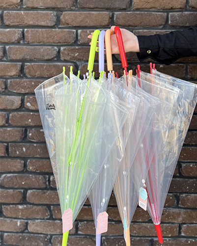 چتر شیشه ای شفاف دسته رنگی وارداتی