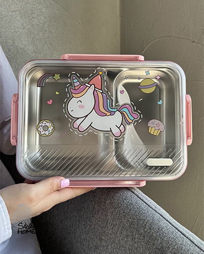 ظرف غذا با محفظه ی داخلی استیل دو قسمته