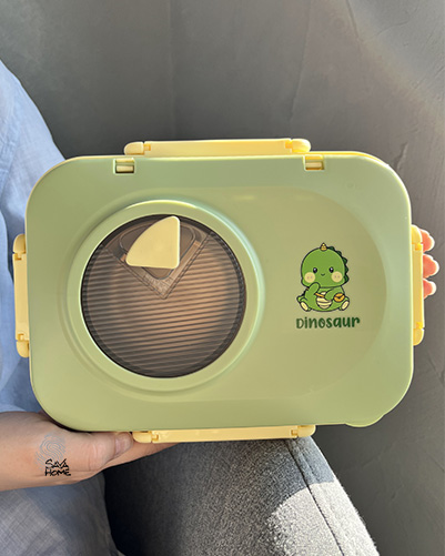 ظرف غذا استیل درب دار به همراه قاشق چنگال